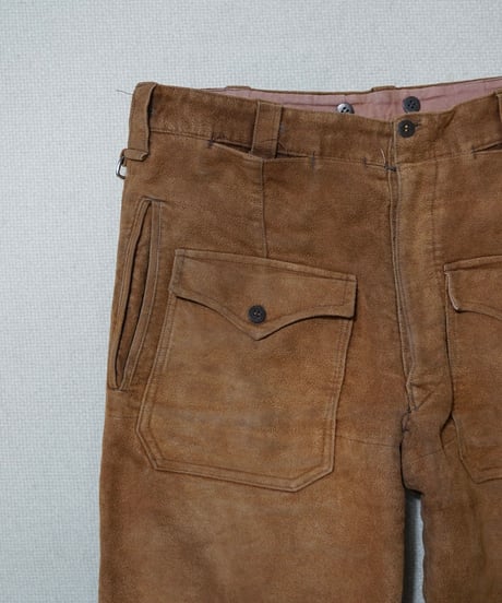 1970s French brown peach skin bush pants