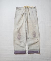 1930~40s French white cotton pique work pants