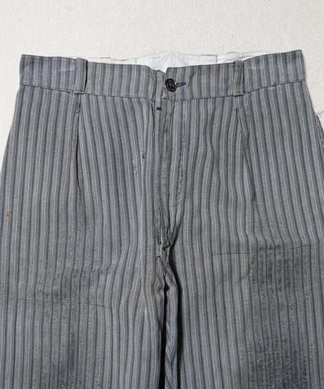 1940~50s French cotton stripe work pants