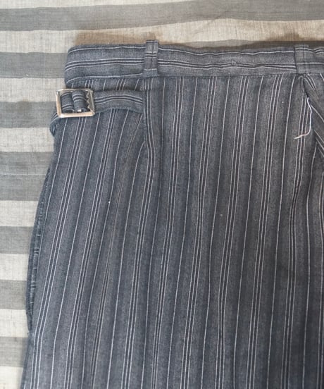 1940~50s French wool×cotton stripe slacks