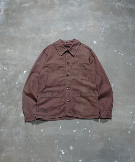 1960s French brown cotton twill work jacket