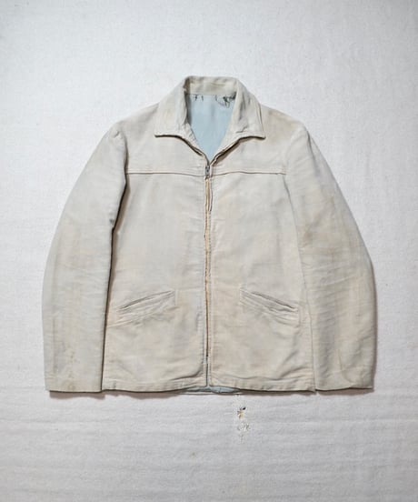 1950s French peachskin zip up sports jacket “Le Mont St Michel”