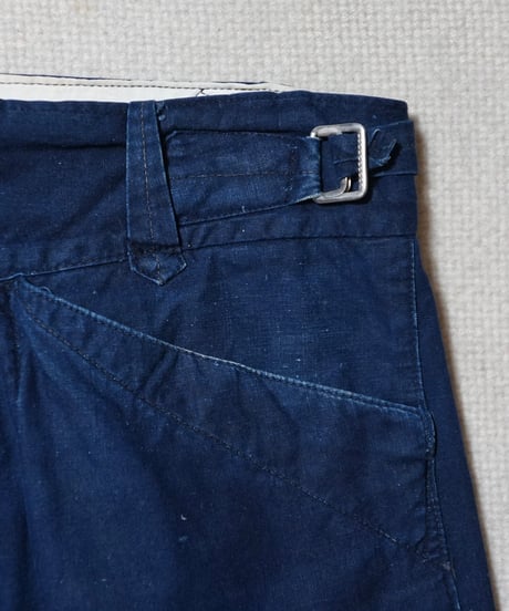 1960s French-china indigo cotton work pants