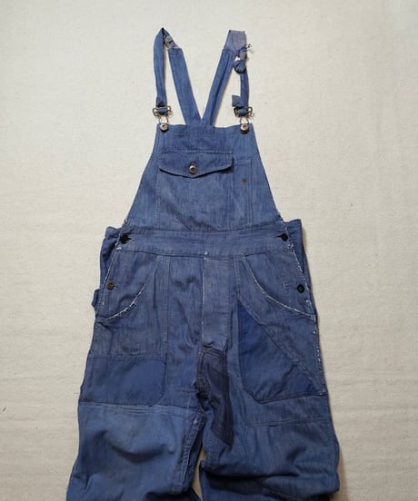 1940s French patchwork denim overall