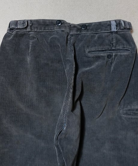 1950s German black corduroy work pants “2tuck”