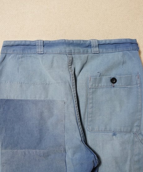 1960s French cotton twill boro work pants
