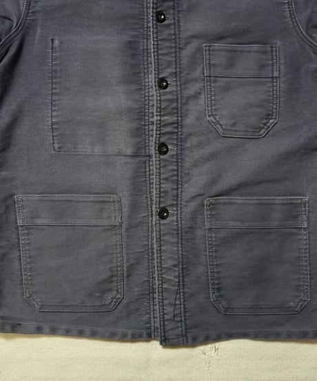 1950s French work black moleskin jacket “Le Mont St Michel”