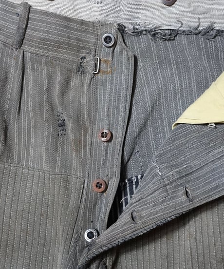 1940s French cotton stripe work pants