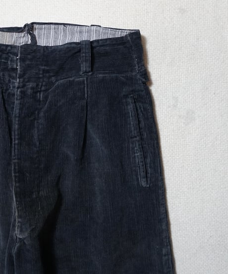 ~1940s French black corduroy work pants