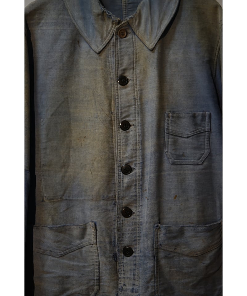 1930s French blue moleskin jacket “6button” | l