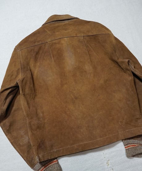 1950s UK suede leather sports jacket
