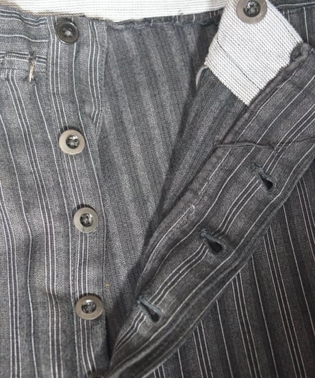 1940~50s French wool×cotton stripe slacks