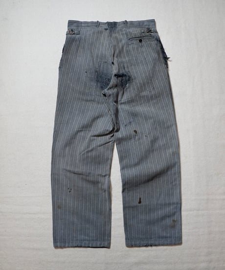 1940s French cotton stripe work pants