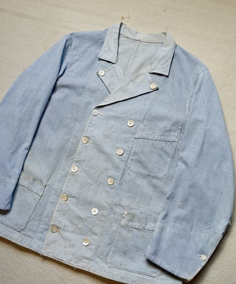 ~1930s French double breasted cook jacket