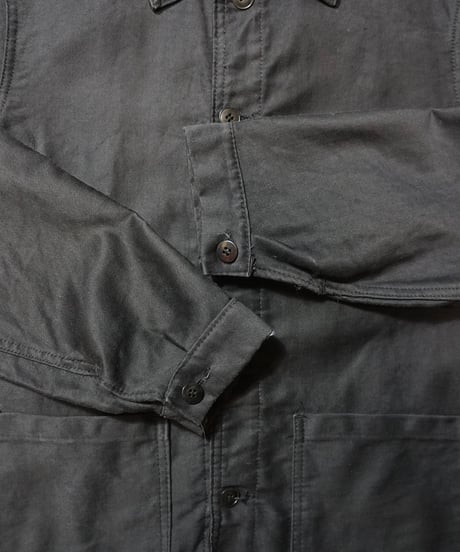 1960s French black moleskin work jacket