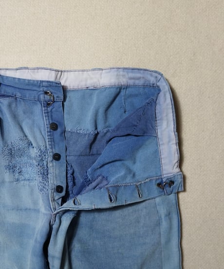 1960s French cotton twill boro work pants