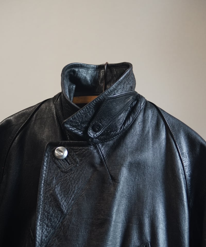 1940s〜1950s レザージャケット 40s-50s France Vintage Leather Jacket Wool Coll