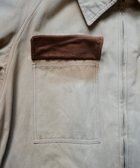 1950s French cotton zip up hunting jacket
