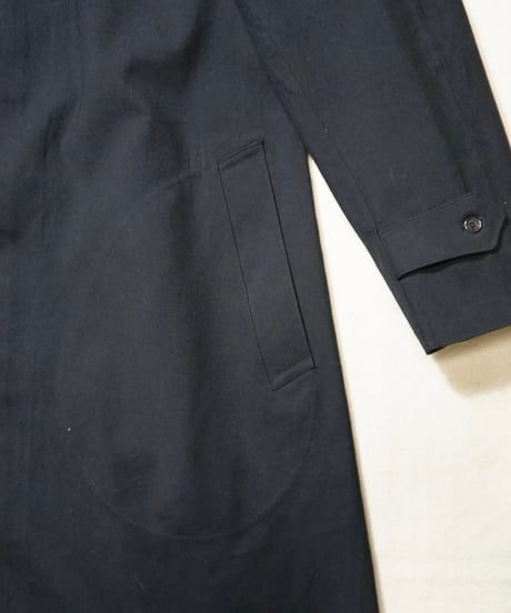 1950s French black rubberized raincoat