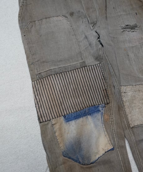 1950~60s French cotton herringbone work pants