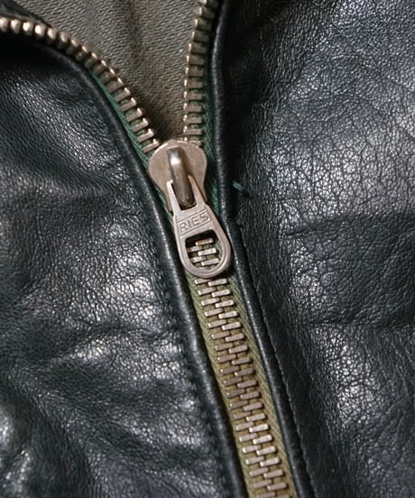 1950s German deep green motorcycle leather jacket