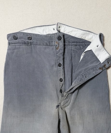 1950s French cotton stripe work pants