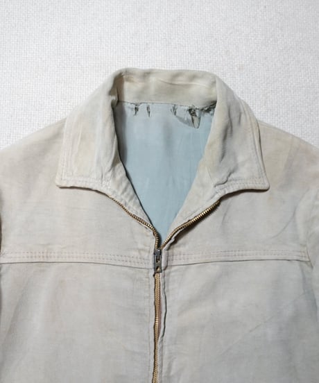 1950s French peachskin zip up sports jacket “Le Mont St Michel”