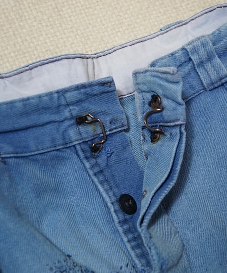 1960s French cotton twill boro work pants
