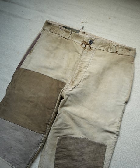 1940s French brown moleskin work pants