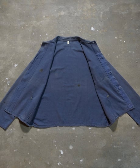 1960s East German blue gray cotton twill work jacket