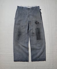 ~1940s French cotton stripe work pants