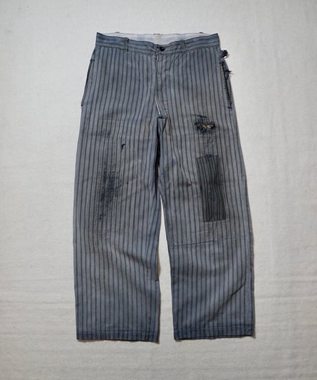 ~1940s French cotton stripe work pants