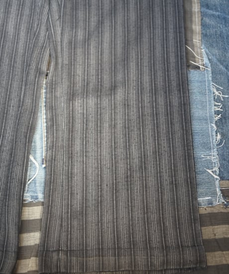 1940~50s French wool×cotton stripe slacks