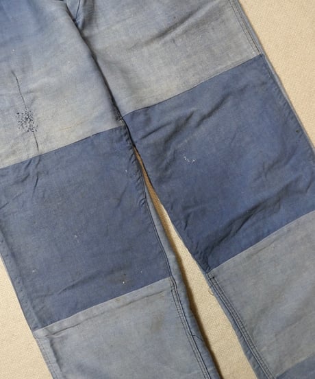 1950s French blue light moleskin work pants