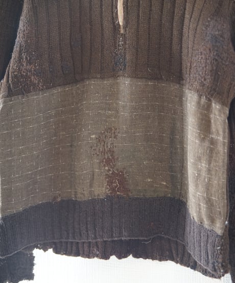 1930s German half zip knit sweater “crazy repair”