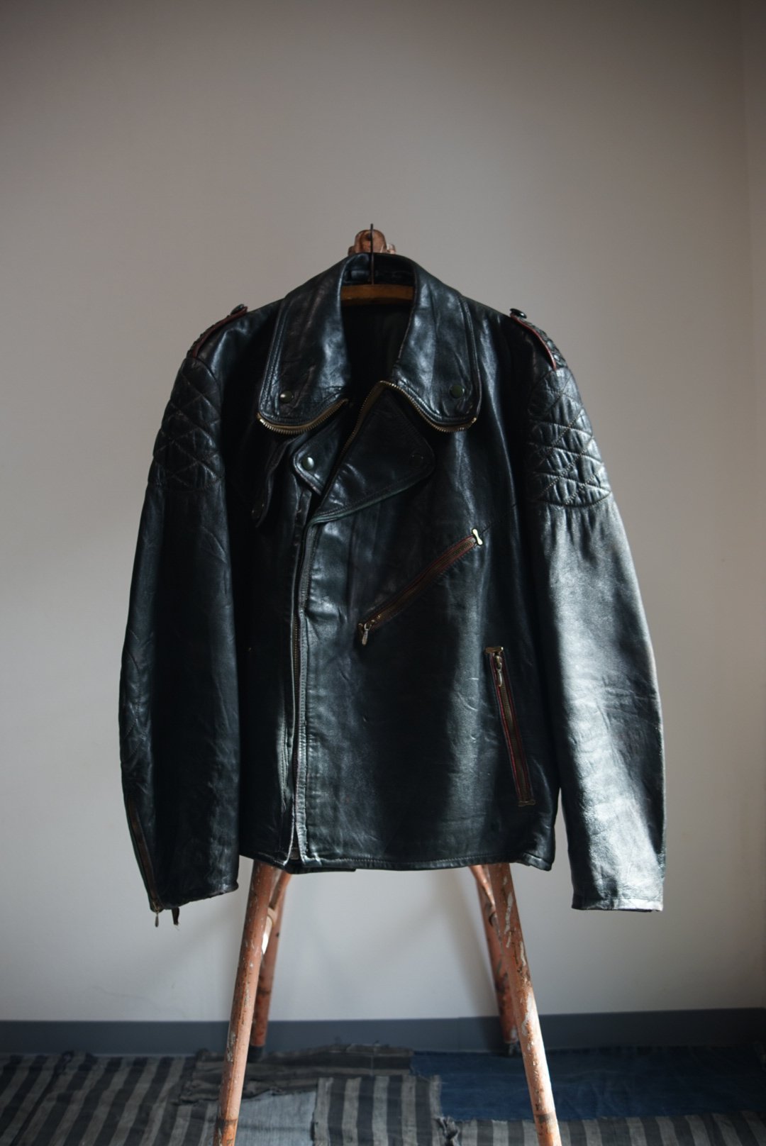 1940~50s German army motorcycle leather jacket
