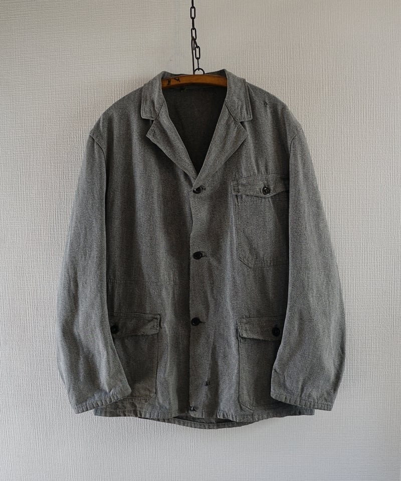 1950s Belgium black chambray work jacket | lozu