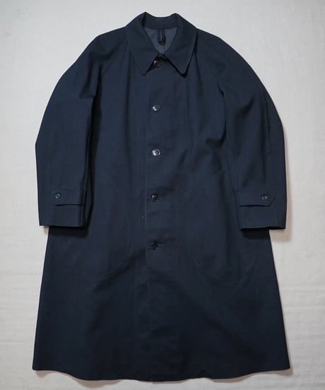 1950s French black rubberized raincoat