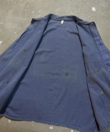 1960s East German blue gray cotton twill work jacket