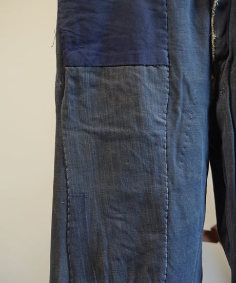 1950s French work denim trousers “boro”