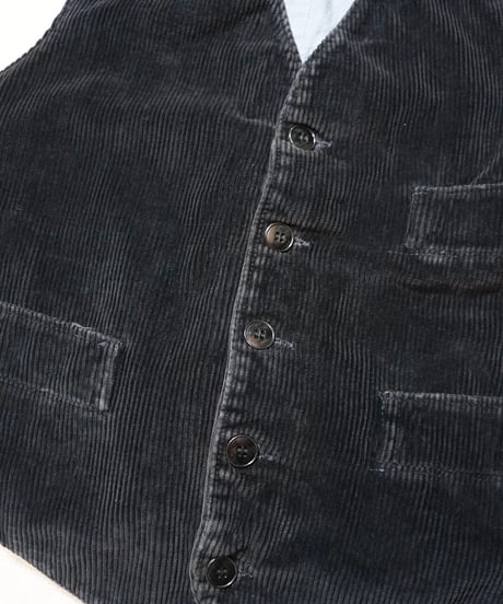 1940~50s French black corduroy famers work gilet