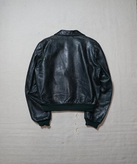 1950s German deep green motorcycle leather jacket
