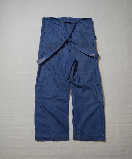 1940s French patchwork denim overall