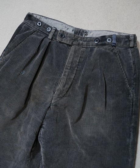 1950s German black corduroy work pants “2tuck”