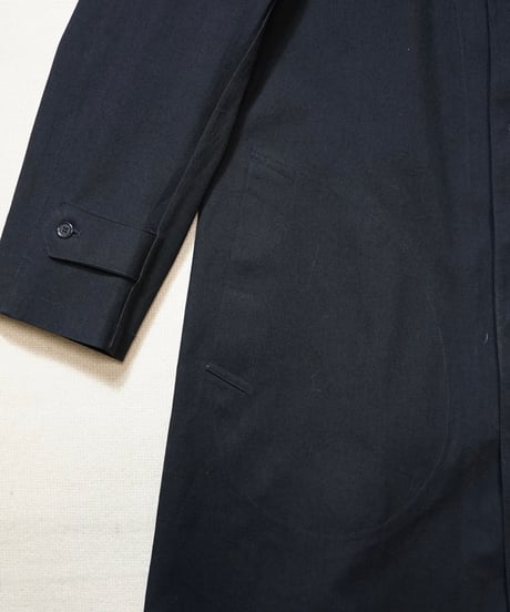 1950s French black rubberized raincoat