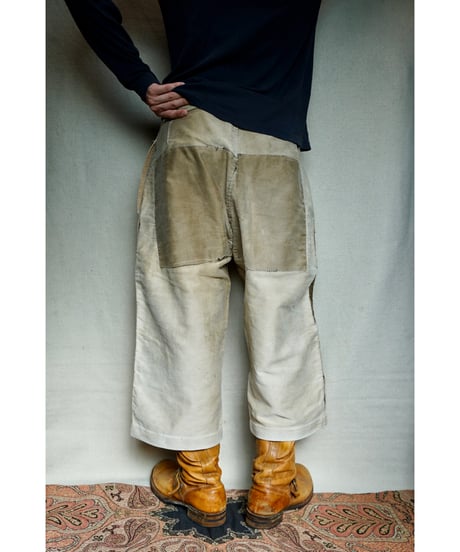 1940s French brown moleskin work pants