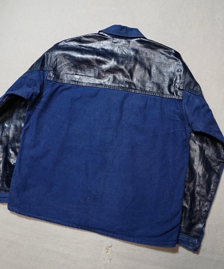 1960s Swedish PVC switching blue work jacket