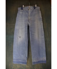 1930s French canvas cotton×linen work trouser