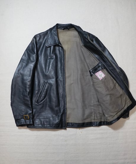 1960s German motocycle zip up leather jacket