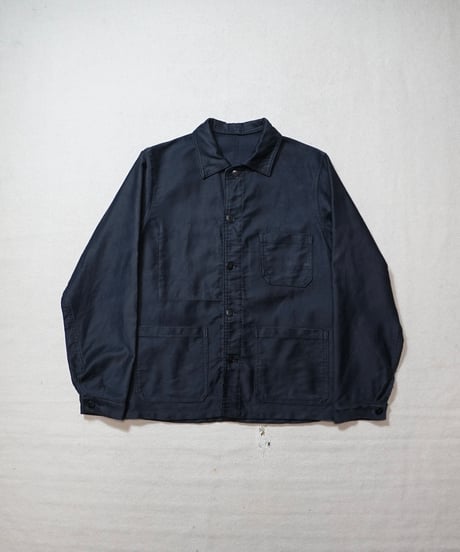 1960s French black moleskin work jacket